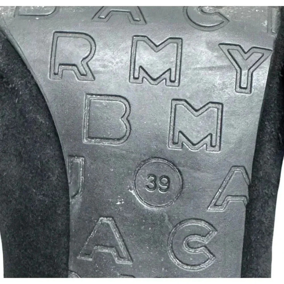 Marc Jacobs black suede heeled lace up booties boots womens size 39 US size 8 - Picture 11 of 12